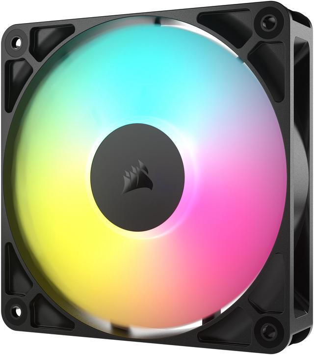 Alt view image 5 of 10 - CORSAIR RS120 ARGB PWM 120mm Fan - Simplified Control - Daisy-Chain 4-Pin PWM and +5V ARGB Connections - Concentrated AirGuide Cooling - Magnetic Dome Bearing