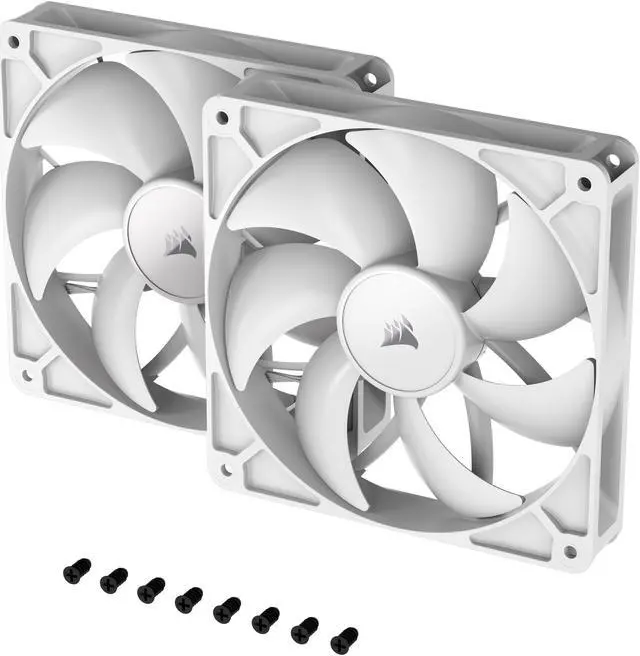 Alt view image 2 of 10 - CORSAIR RS140 PWM 140mm Fans Dual Pack - White - Simplified Control - Daisy-Chain 4-Pin PWM Connection - Concentrated AirGuide Cooling - Magnetic Dome Bearing
