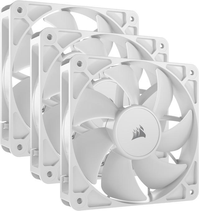 Main image of CORSAIR RS120 PWM 120mm Fans Triple Pack - White - Simplified Control - Daisy-Chain 4-Pin PWM Connection - Concentrated AirGuide Cooling - Magnetic Dome Bearing
