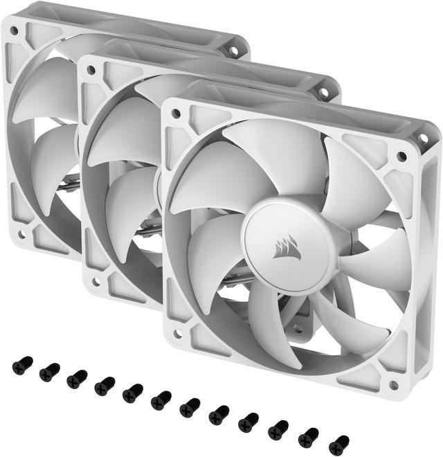 Alt view image 2 of 10 - CORSAIR RS120 PWM 120mm Fans Triple Pack - White - Simplified Control - Daisy-Chain 4-Pin PWM Connection - Concentrated AirGuide Cooling - Magnetic Dome Bearing