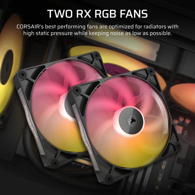 Alt view image 3 of 11 - CORSAIR iCUE LINK TITAN 280 RX RGB Liquid CPU Cooler - RX140 RGB Fans - Fits Intel LGA 1851/1700, AMD AM5/AM4 - iCUE LINK System Hub Included