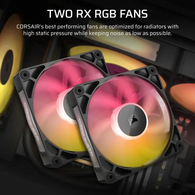 Alt view image 3 of 11 - CORSAIR iCUE LINK TITAN 240 RX RGB Liquid CPU Cooler - RX120 RGB Fans - Fits Intel LGA 1851/1700, AMD AM5/AM4 - iCUE LINK System Hub Included
