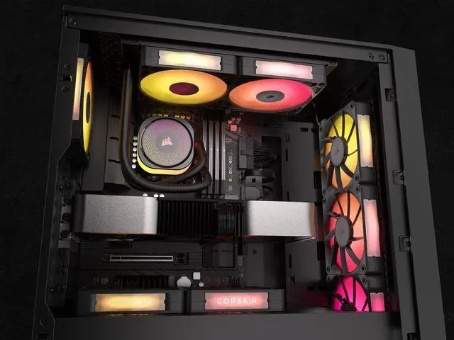 Alt view image 7 of 11 - CORSAIR iCUE LINK TITAN 240 RX RGB Liquid CPU Cooler - RX120 RGB Fans - Fits Intel LGA 1851/1700, AMD AM5/AM4 - iCUE LINK System Hub Included