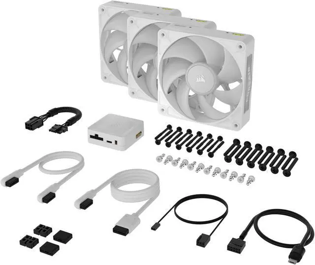 Alt view image 3 of 10 - CORSAIR iCUE LINK RX120 MAX RGB 120mm PWM Thick Fans - Starter Kit – White – High Static  Pressure Fan – Up to 2,000 RPM – 30mm Thickness – iCUE LINK System Hub Included
