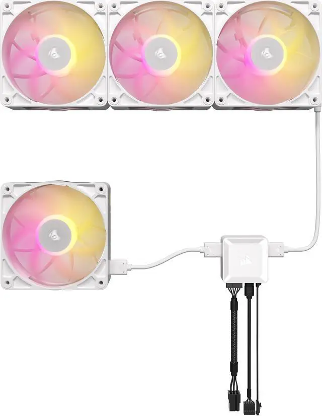 Alt view image 4 of 10 - CORSAIR iCUE LINK RX120 MAX RGB 120mm PWM Thick Fans - Starter Kit – White – High Static  Pressure Fan – Up to 2,000 RPM – 30mm Thickness – iCUE LINK System Hub Included