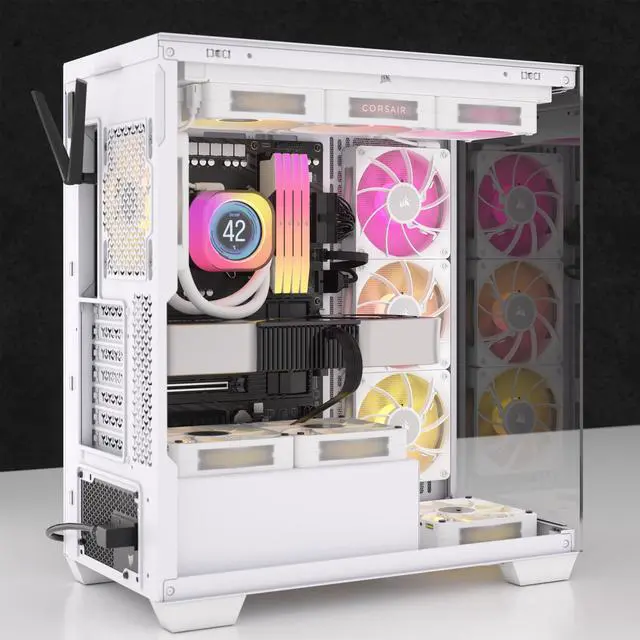 Alt view image 5 of 10 - CORSAIR iCUE LINK RX120 MAX RGB 120mm PWM Thick Fans - Starter Kit – White – High Static  Pressure Fan – Up to 2,000 RPM – 30mm Thickness – iCUE LINK System Hub Included