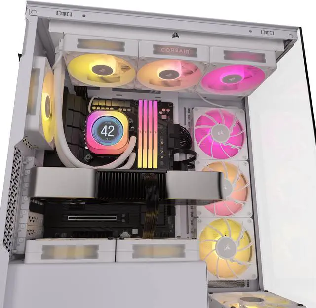 Alt view image 7 of 10 - CORSAIR iCUE LINK RX120 MAX RGB 120mm PWM Thick Fans - Starter Kit – White – High Static  Pressure Fan – Up to 2,000 RPM – 30mm Thickness – iCUE LINK System Hub Included