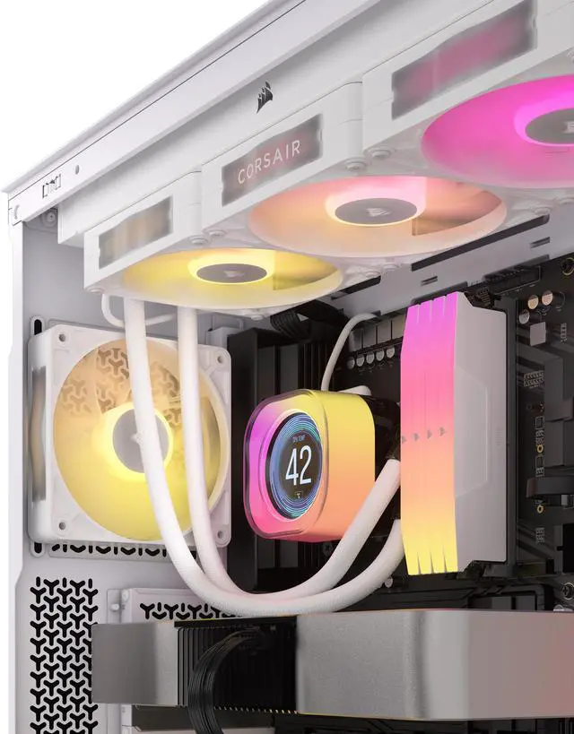Alt view image 8 of 10 - CORSAIR iCUE LINK RX120 MAX RGB 120mm PWM Thick Fans - Starter Kit – White – High Static  Pressure Fan – Up to 2,000 RPM – 30mm Thickness – iCUE LINK System Hub Included