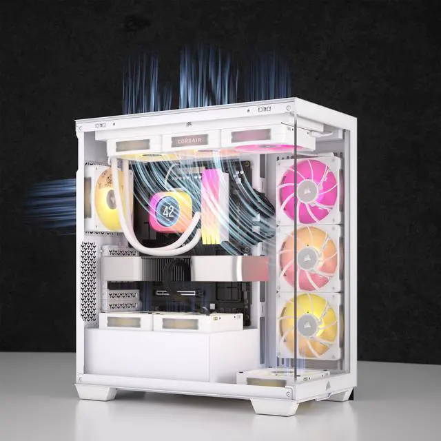 Alt view image 10 of 10 - CORSAIR iCUE LINK RX120 MAX RGB 120mm PWM Thick Fans - Starter Kit – White – High Static  Pressure Fan – Up to 2,000 RPM – 30mm Thickness – iCUE LINK System Hub Included