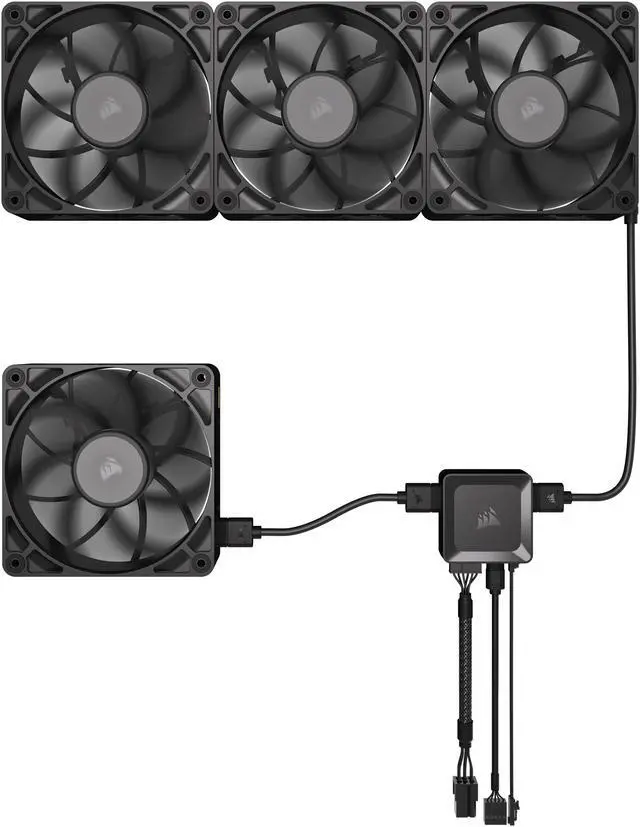 Alt view image 3 of 18 - CORSAIR iCUE LINK RX120 MAX 120mm PWM Thick Fans - Starter Kit – High Static Pressure Fan  – Up to 2,000 RPM – 30mm Thickness – iCUE LINK System Hub Included