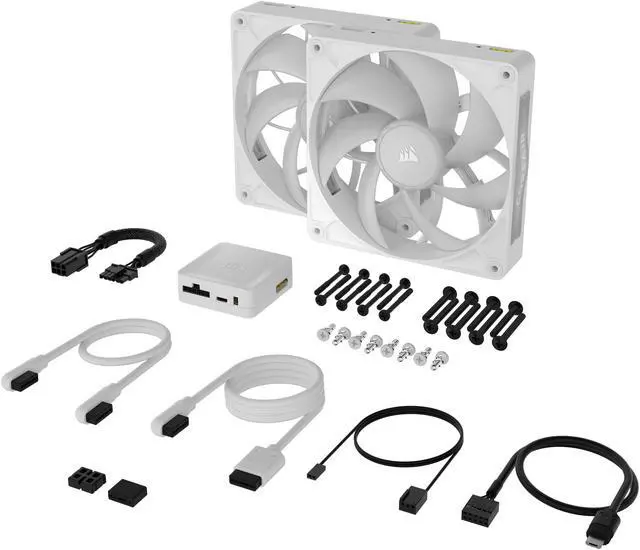 Alt view image 9 of 9 - CORSAIR iCUE LINK RX140 MAX RGB 140mm PWM Thick Fans - Starter Kit – White – High Static Pressure Fan – Up to 1,600 RPM – 30mm Thickness – iCUE LINK System Hub Included