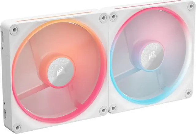 Alt view image 2 of 10 - CORSAIR iCUE LINK LX140-R RGB 140mm PWM Reverse Fans Starter Kit - White - Reverse Fan Blade - Dual Light Loops - Easy iCUE LINK Connectivity - Magnetic Dome Bearing