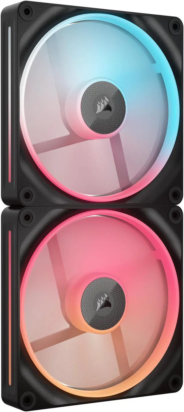 Alt view image 8 of 9 - CORSAIR iCUE LINK LX140-R RGB 140mm PWM Reverse Fans Starter Kit - Reverse Fan Blade -  Dual Light Loops - Easy iCUE LINK Connectivity - Magnetic Dome Bearing