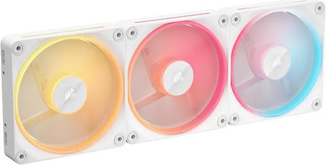 Alt view image 3 of 9 - CORSAIR iCUE LINK LX120-R RGB 120mm PWM Reverse Fans Starter Kit - White – Reverse Fan  Blade - Dual Light Loops - Easy iCUE LINK Connectivity - Magnetic Dome Bearing