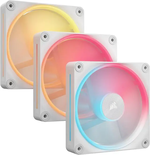 Alt view image 2 of 9 - CORSAIR iCUE LINK LX120-R RGB 120mm PWM Reverse Fans Starter Kit - White – Reverse Fan  Blade - Dual Light Loops - Easy iCUE LINK Connectivity - Magnetic Dome Bearing