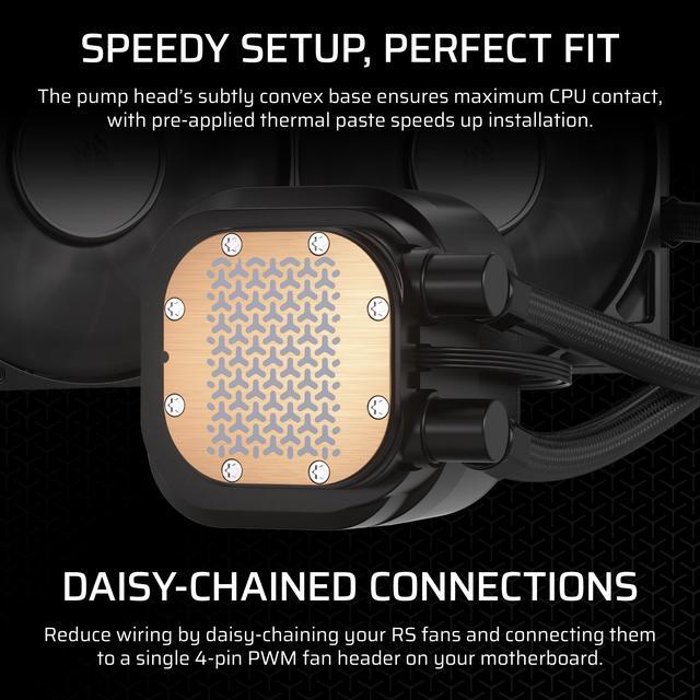 Alt view image 14 of 19 - CORSAIR NAUTILUS 240 RS Liquid CPU Cooler – RS120 Fans – Fits Intel® LGA 1851/1700, AMD® AM5/AM4 – Simple Daisy-Chain - Direct Motherboard Connection