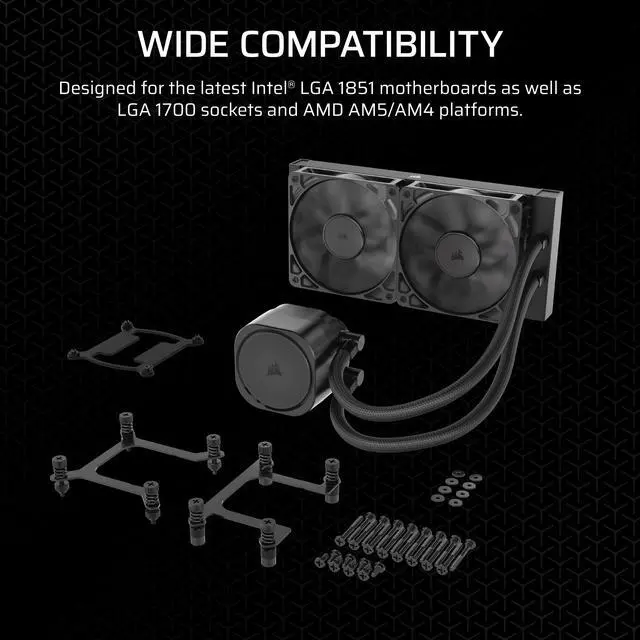 Alt view image 18 of 19 - CORSAIR NAUTILUS 240 RS Liquid CPU Cooler – RS120 Fans – Fits Intel® LGA 1851/1700, AMD® AM5/AM4 – Simple Daisy-Chain - Direct Motherboard Connection