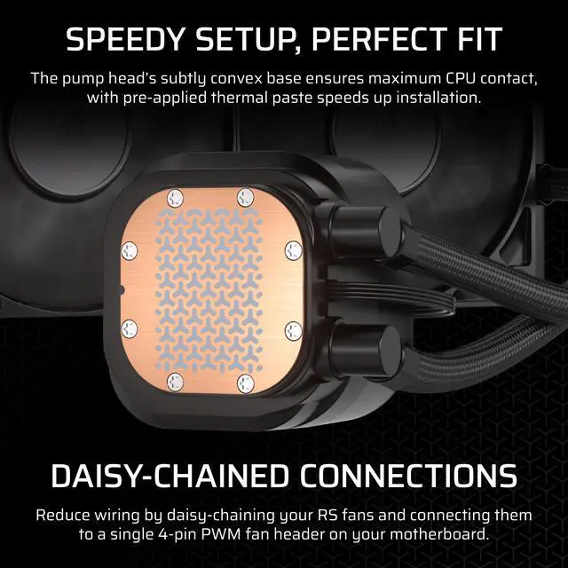 Alt view image 12 of 17 - CORSAIR NAUTILUS 360 RS Liquid CPU Cooler – RS120 Fans – Fits Intel® LGA 1851/1700, AMD®  AM5/AM4 – Simple Daisy-Chain - Direct Motherboard Connection