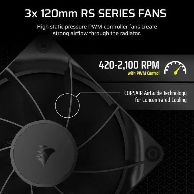 Alt view image 13 of 17 - CORSAIR NAUTILUS 360 RS Liquid CPU Cooler – RS120 Fans – Fits Intel® LGA 1851/1700, AMD®  AM5/AM4 – Simple Daisy-Chain - Direct Motherboard Connection