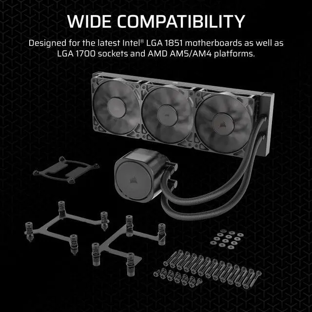 Alt view image 16 of 17 - CORSAIR NAUTILUS 360 RS Liquid CPU Cooler – RS120 Fans – Fits Intel® LGA 1851/1700, AMD®  AM5/AM4 – Simple Daisy-Chain - Direct Motherboard Connection