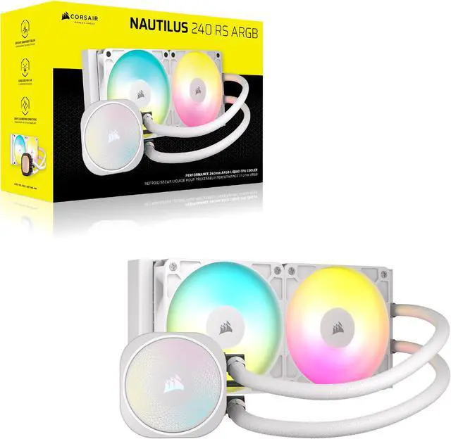 Alt view image 16 of 17 - CORSAIR NAUTILUS 240 RS ARGB Liquid CPU Cooler – White – RS120 ARGB Fans – Fits Intel®  LGA 1851, AMD® AM5/AM4 – Simple Daisy-Chain Connections - Direct Motherboard  Connection