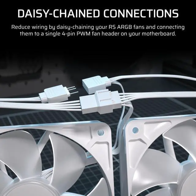 Alt view image 8 of 20 - CORSAIR NAUTILUS 360 RS ARGB Liquid CPU Cooler – White – RS120 ARGB Fans – Fits Intel®  LGA 1851, AMD® AM5/AM4 – Simple Daisy-Chain Connections - Direct Motherboard  Connection
