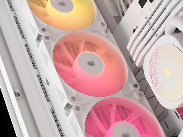 Alt view image 18 of 20 - CORSAIR NAUTILUS 360 RS ARGB Liquid CPU Cooler – White – RS120 ARGB Fans – Fits Intel®  LGA 1851, AMD® AM5/AM4 – Simple Daisy-Chain Connections - Direct Motherboard  Connection