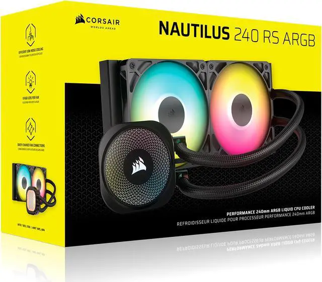 Alt view image 18 of 18 - CORSAIR NAUTILUS 240 RS ARGB Liquid CPU Cooler – RS120 ARGB Fans – Fits Intel® LGA 1851,  AMD® AM5/AM4 – Simple Daisy-Chain Connections - Direct Motherboard Connection