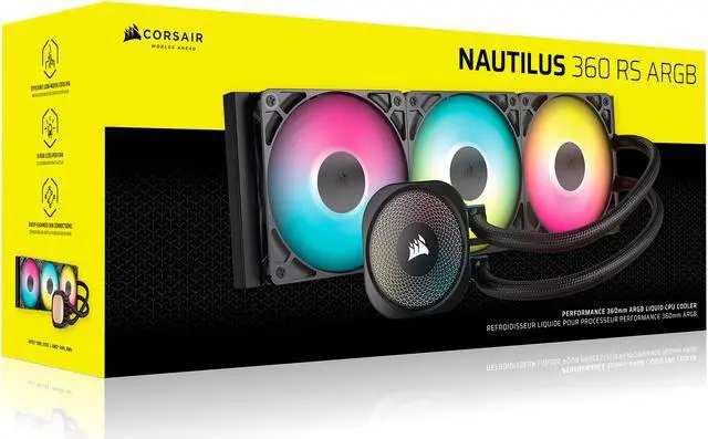 Alt view image 19 of 20 - CORSAIR NAUTILUS 360 RS ARGB Liquid CPU Cooler – RS120 ARGB Fans – Fits Intel® LGA 1851,  AMD® AM5/AM4 – Simple Daisy-Chain Connections - Direct Motherboard Connection