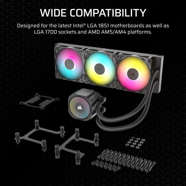 Alt view image 17 of 20 - CORSAIR NAUTILUS 360 RS ARGB Liquid CPU Cooler – RS120 ARGB Fans – Fits Intel® LGA 1851,  AMD® AM5/AM4 – Simple Daisy-Chain Connections - Direct Motherboard Connection