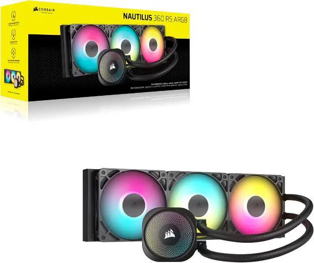 Alt view image 20 of 20 - CORSAIR NAUTILUS 360 RS ARGB Liquid CPU Cooler – RS120 ARGB Fans – Fits Intel® LGA 1851,  AMD® AM5/AM4 – Simple Daisy-Chain Connections - Direct Motherboard Connection