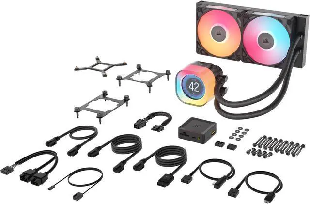 Alt view image 15 of 17 - CORSAIR iCUE LINK TITAN 240 RX LCD Liquid CPU Cooler – RX120 RGB Fans – Fits Intel® LGA 1851/1700, AMD® AM5/AM4 – iCUE LINK System Hub Included