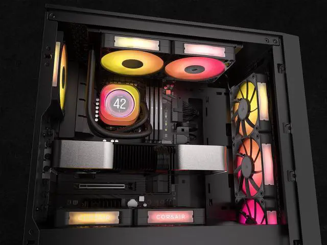 Alt view image 11 of 17 - CORSAIR iCUE LINK TITAN 240 RX LCD Liquid CPU Cooler – RX120 RGB Fans – Fits Intel® LGA 1851/1700, AMD® AM5/AM4 – iCUE LINK System Hub Included