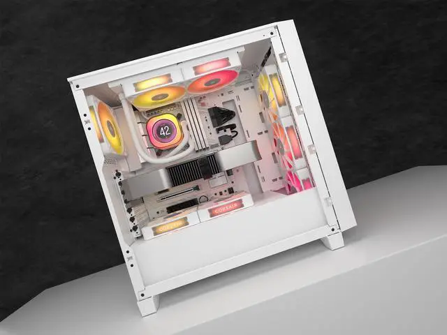 Alt view image 12 of 16 - CORSAIR iCUE LINK TITAN 240 RX LCD Liquid CPU Cooler – White – RX120 RGB Fans – Fits Intel®  LGA 1851/1700, AMD® AM5/AM4 – iCUE LINK System Hub Included
