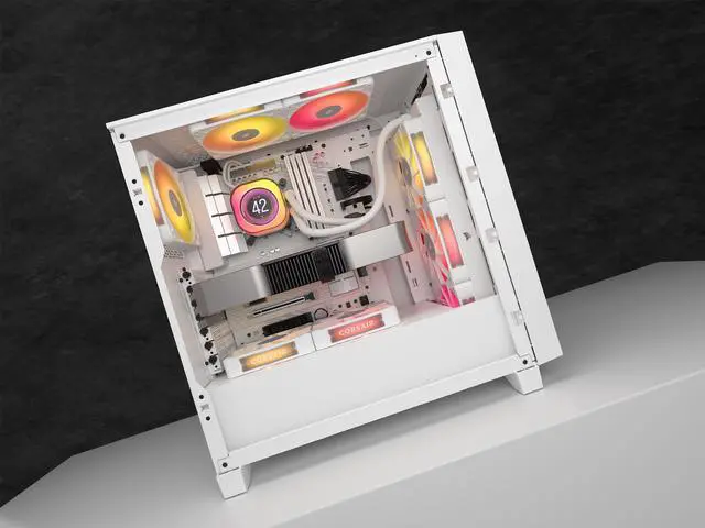 Alt view image 13 of 17 - CORSAIR iCUE LINK TITAN 360 RX LCD Liquid CPU Cooler – White – RX120 RGB Fans – Fits Intel®  LGA 1851/1700, AMD® AM5/AM4 – iCUE LINK System Hub Included