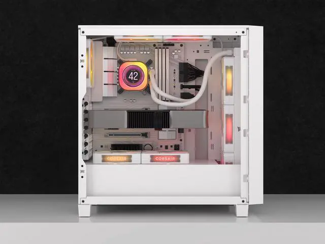 Alt view image 14 of 17 - CORSAIR iCUE LINK TITAN 360 RX LCD Liquid CPU Cooler – White – RX120 RGB Fans – Fits Intel®  LGA 1851/1700, AMD® AM5/AM4 – iCUE LINK System Hub Included