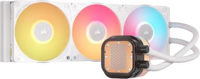 Alt view image 4 of 17 - CORSAIR iCUE LINK TITAN 360 RX LCD Liquid CPU Cooler – White – RX120 RGB Fans – Fits Intel®  LGA 1851/1700, AMD® AM5/AM4 – iCUE LINK System Hub Included