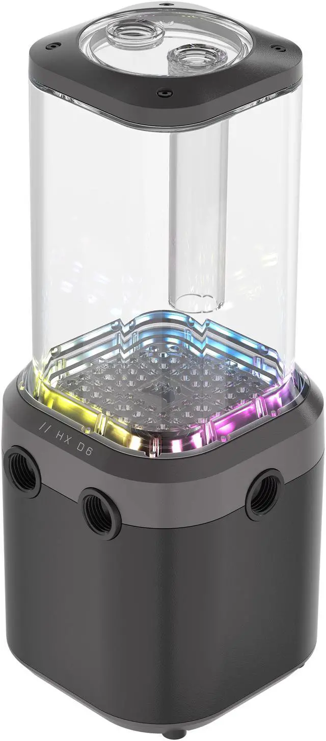 Alt view image 7 of 10 - CORSAIR iCUE LINK XD6 RGB ELITE Pump Reservoir Unit CORSAIR iCUE LINK XD6 RGB ELITE Pump/Reservoir offers high coolant flow, a sleek design, RGB lighting, and streamlined connection to the iCUE LINK