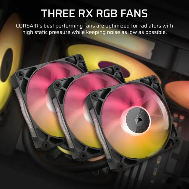Alt view image 3 of 7 - CORSAIR iCUE LINK TITAN 420 RX RGB Liquid CPU Cooler – RX140 RGB Fans – Fits Intel® LGA 1851/1700, AMD® AM5/AM4 – iCUE LINK System Hub Included