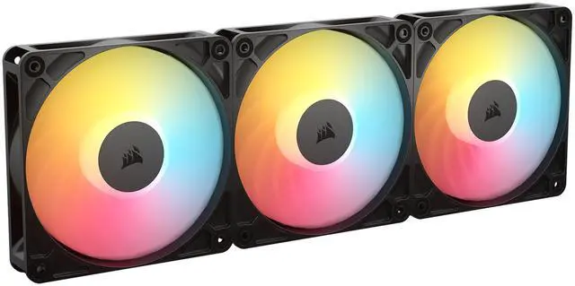 Main image of CORSAIR RS120-R ARGB 120mm PWM Reverse Fans Triple Pack – Reverse Fan Blade – Eight Vibrant RGB LEDs – Magnetic Dome Bearing – Daisy-Chain 4-Pin PWM and +5V ARGB Connections