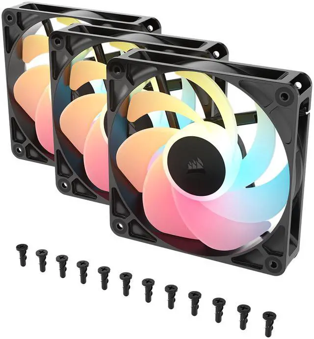 Alt view image 3 of 7 - CORSAIR RS120-R ARGB 120mm PWM Reverse Fans Triple Pack – Reverse Fan Blade – Eight Vibrant RGB LEDs – Magnetic Dome Bearing – Daisy-Chain 4-Pin PWM and +5V ARGB Connections