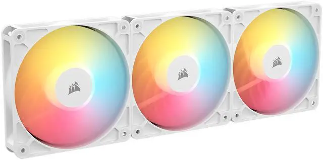 Main image of CORSAIR RS120-R ARGB 120mm PWM Reverse Fans Triple Pack – White – Reverse  Fan Blade – Eight Vibrant RGB LEDs – Magnetic Dome Bearing – Daisy-Chain 4-Pin  PWM and +5V ARGB Connections