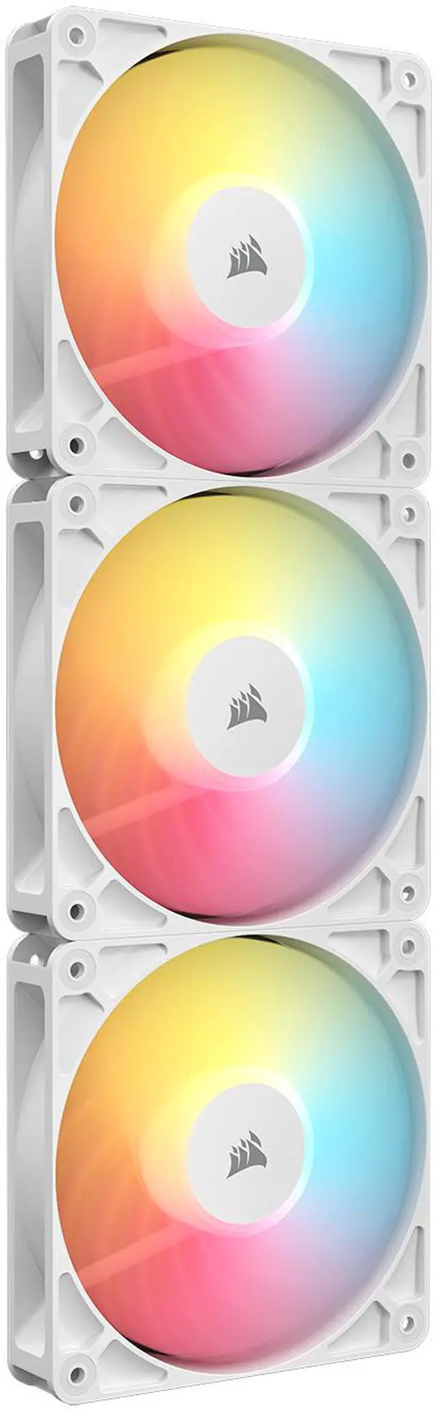 Alt view image 2 of 7 - CORSAIR RS120-R ARGB 120mm PWM Reverse Fans Triple Pack – White – Reverse  Fan Blade – Eight Vibrant RGB LEDs – Magnetic Dome Bearing – Daisy-Chain 4-Pin  PWM and +5V ARGB Connections