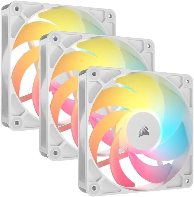 Alt view image 4 of 7 - CORSAIR RS120-R ARGB 120mm PWM Reverse Fans Triple Pack – White – Reverse  Fan Blade – Eight Vibrant RGB LEDs – Magnetic Dome Bearing – Daisy-Chain 4-Pin  PWM and +5V ARGB Connections