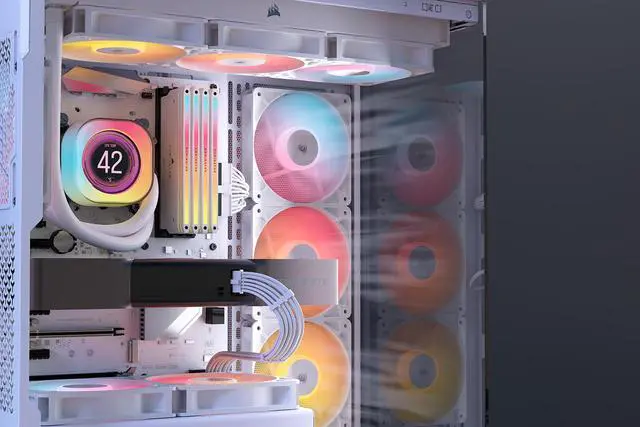 Alt view image 6 of 7 - CORSAIR RS120-R ARGB 120mm PWM Reverse Fans Triple Pack – White – Reverse  Fan Blade – Eight Vibrant RGB LEDs – Magnetic Dome Bearing – Daisy-Chain 4-Pin  PWM and +5V ARGB Connections