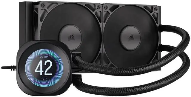 Main image of CORSAIR NAUTILUS 240 RS LCD Liquid CPU Cooler – 2.1" IPS LCD Screen  – RS120 Fans – 240/360mm Radiator – Fits Intel® LGA 1851/1700,  AMD® AM5/AM4 – Simple Daisy-Chain Connections