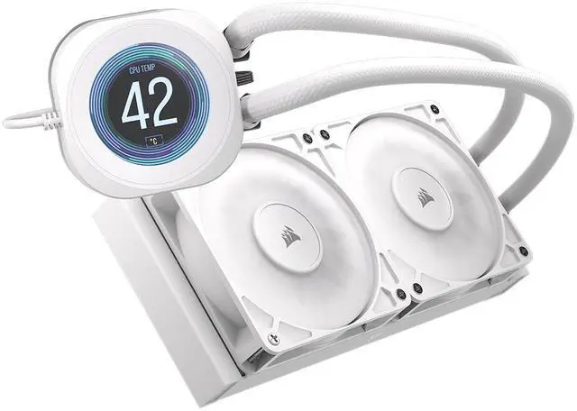 Alt view image 2 of 19 - CORSAIR NAUTILUS 240 RS LCD Liquid CPU Cooler – 2.1" IPS LCD Screen  – RS120 Fans – 240/360mm Radiator – Fits Intel® LGA 1851/1700,  AMD® AM5/AM4 – Simple Daisy-Chain Connections