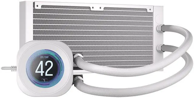 Alt view image 4 of 19 - CORSAIR NAUTILUS 240 RS LCD Liquid CPU Cooler – 2.1" IPS LCD Screen  – RS120 Fans – 240/360mm Radiator – Fits Intel® LGA 1851/1700,  AMD® AM5/AM4 – Simple Daisy-Chain Connections