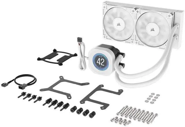 Alt view image 7 of 19 - CORSAIR NAUTILUS 240 RS LCD Liquid CPU Cooler – 2.1" IPS LCD Screen  – RS120 Fans – 240/360mm Radiator – Fits Intel® LGA 1851/1700,  AMD® AM5/AM4 – Simple Daisy-Chain Connections