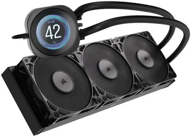 Alt view image 2 of 20 - CORSAIR NAUTILUS 360 RS LCD Liquid CPU Cooler – 2.1" IPS LCD Screen  – RS120 Fans – 360mm Radiator – Fits Intel® LGA 1851/1700, AMD®  AM5/AM4 – Simple Daisy-Chain Connections
